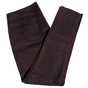 Vintage Y2K Tyte Low Rise Burgundy & Black Leopard Print Skinny Jeans Size 11